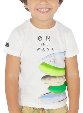 T-Shirt Mayoral Surf Branco para Menimo