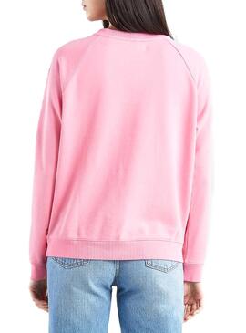 Sweat Levis Relaxado Graphic Mulher Rosa