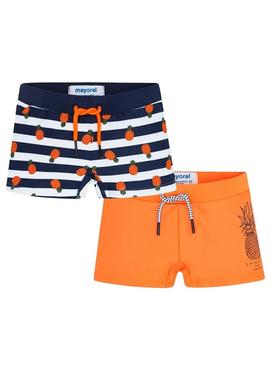 Swimsuit  Mayoral Stripes Orange Menino