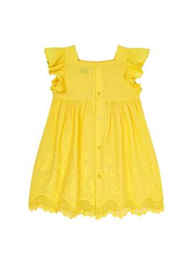 Vestido Mayoral Openwork amarelo para Menina