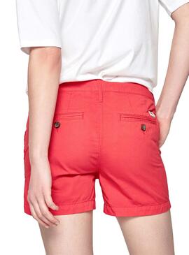 Short Pepe Jeans Balboa Vermelho para mulher