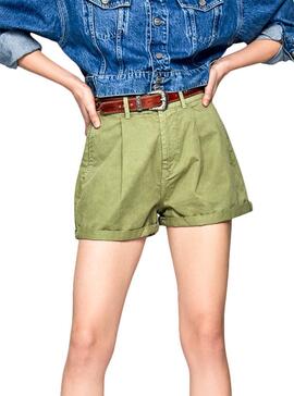 Shorts Pepe Jeans Mamba Verde para mulheres