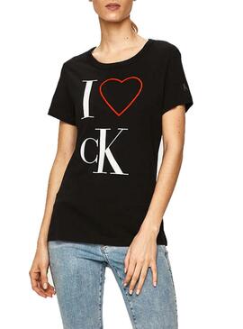 T-Shirt Calvin Klein Jeans Love CK Preta Mulher