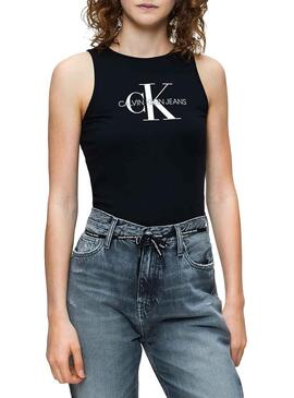 T-Shirt Calvin Klein Monogram Sporty Preta Mulher