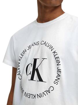 T-Shirt Calvin Klein Round Logo Branco Homem