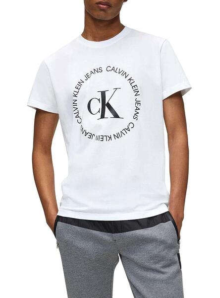 T-Shirt Calvin Klein Round Logo Branco Homem