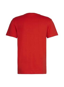 T-Shirt Calvin Klein Round Logo PCKT Vermelho Homem