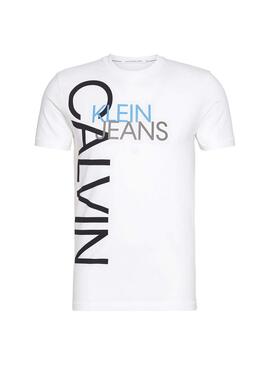 T-Shirt Calvin Klein Jeans Vertical Branco Homem