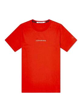 T-Shirt Calvin Klein Jeans Orgânico Vermelho Homem