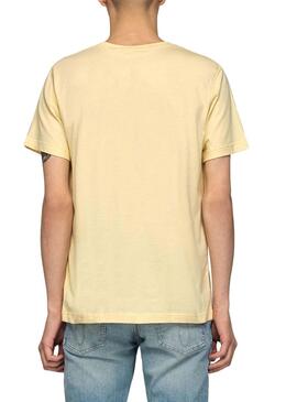 T-Shirt Calvin Klein Organic Logo Amarelo Homem