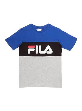 T-Shirt Fila Color Block Azul para Menino
