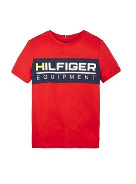 T-Shirt Tommy Hilfiger Painel Vermelho para Menino