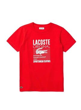 T-Shirt Lacoste Sports Vermelho para Menino