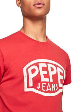 T-Shirt Pepe Jeans Earnest Vermelho para Homem