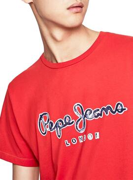 T-Shirt Pepe Jeans Merton Vermelho para Homem