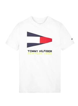 T-Shirt Tommy Hilfiger Flag Branco para Menino