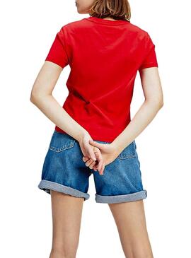 T-Shirt Tommy Jeans Classics Vermelho Para Mulher
