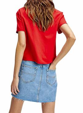 T-Shirt Tommy Jeans Flag Vermelho Mulher