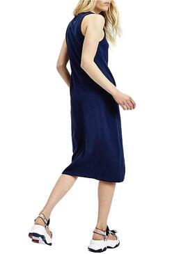 Vestido Tommy Jeans Logo Azul Marinho Mulher