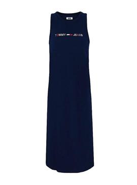 Vestido Tommy Jeans Logo Azul Marinho Mulher