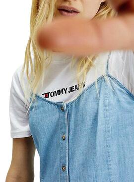 Vestido Tommy Jeans Chambray Para Mulher