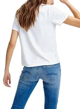 T-Shirt Tommy Jeans Camo Logo Branco para  Mulher