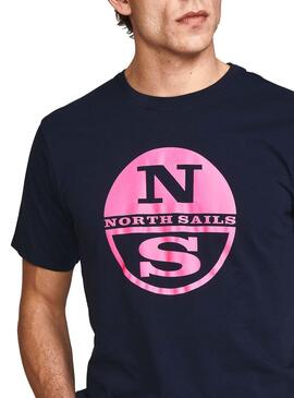 T-Shirt North Sails Logo Azul Marinho para Homem