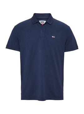 Polo Tommy Jeans Classic Solid Azul para Homem