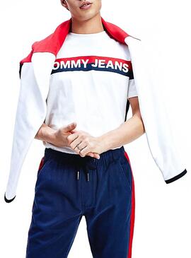 T-Shirt Tommy Jeans Double Stripe Branco