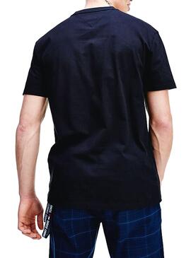 T-Shirt Tommy Jeans bordado Preto para Homem