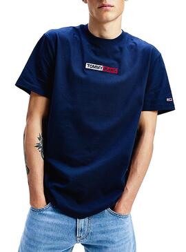 T-Shirt Tommy Jeans Embroidered Azul para Homem