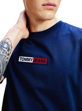 T-Shirt Tommy Jeans Embroidered Azul para Homem