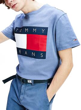 T-Shirt Tommy Jeans Big Flag Azul Homem