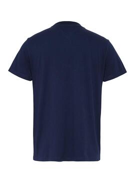 T-Shirt Tommy Jeans Chest Stripe Azul para Homem