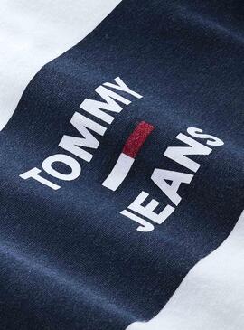 T-Shirt Tommy Jeans Chest Stripe Branco Homem