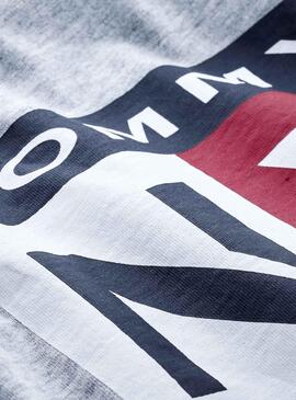 T-Shirt Tommy Jeans Vertical Logo Gris