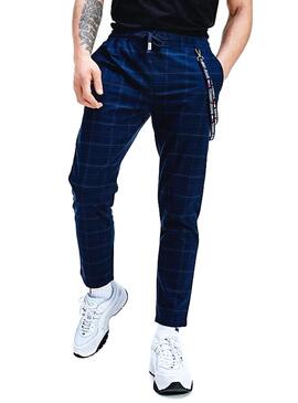Calça Pantalon Tommy Jeans Scanton Checked Azul