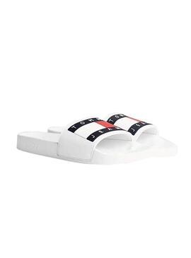 Chinelos Tommy Jeans Flag Branco para Mulher