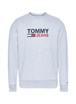 Sweat Tommy Jeans Corp Logo Gris para Homem