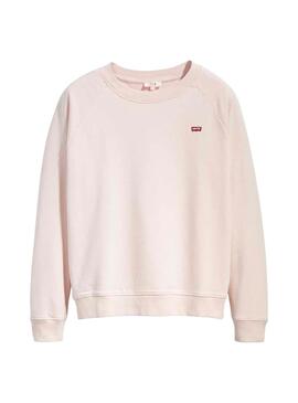 Sweat Levis Relaxed Crew Peach Blush  para  Mulher