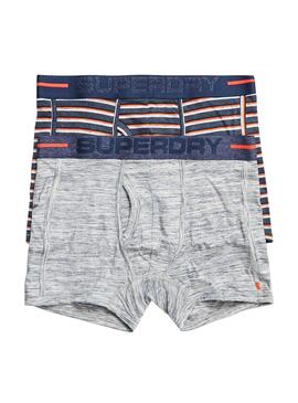 Cuecas Superdry Sport Azul y Gris Homem