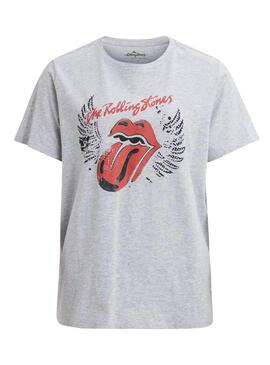 T-Shirt Vila Rolling Stones Gris para Mulher