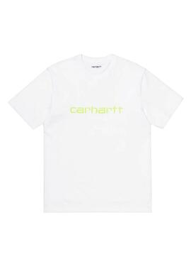 T-Shirt Bordado de script Carhartt Branco Homem