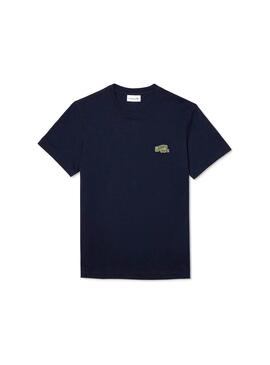 T-Shirt Patch Lacoste Azul para Homem