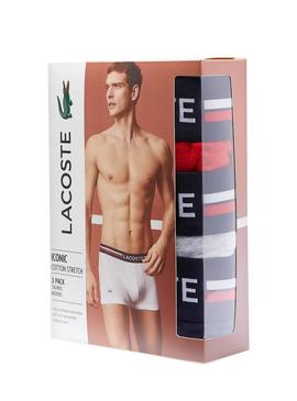 Cuecas Lacoste Boxer Tricolor para Homem