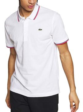 Polo Lacoste Strip Branco