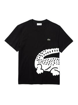 T-Shirt Logotipo da Lacoste Maxi Preto para Homem