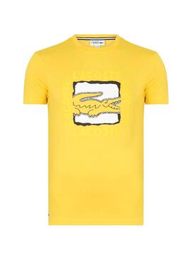 T-Shirt Lacoste Logo 3D Amarelo Homem