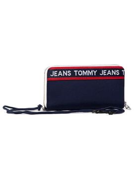 Carteira Logotipo Tommy Jeans Tape Azul para Mulher