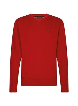 Camisola Tommy Hilfiger V Neck Vermelho para Homem